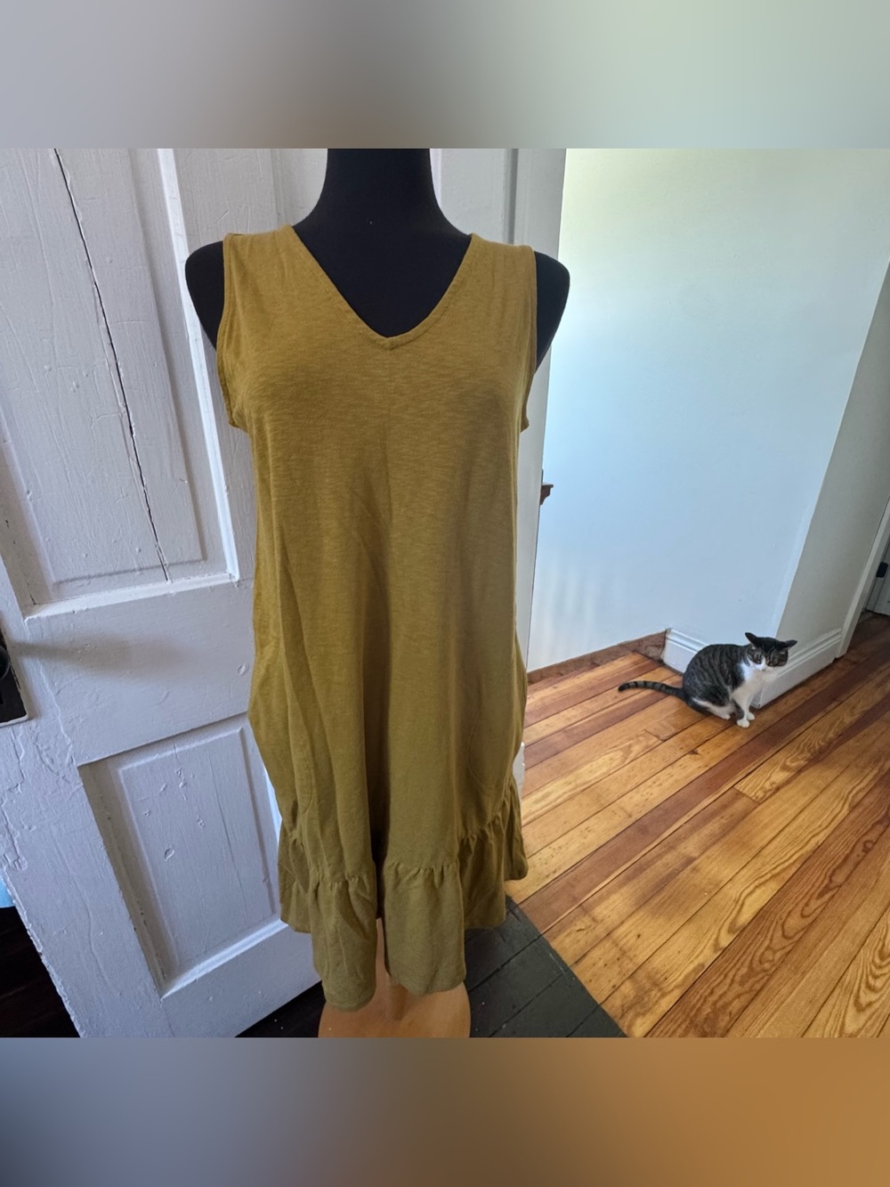 J. Jill flounced double v knit cotton dress
